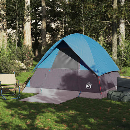 vidaXL Kuppel-Campingzelt 4 Personen Blau Wasserdicht