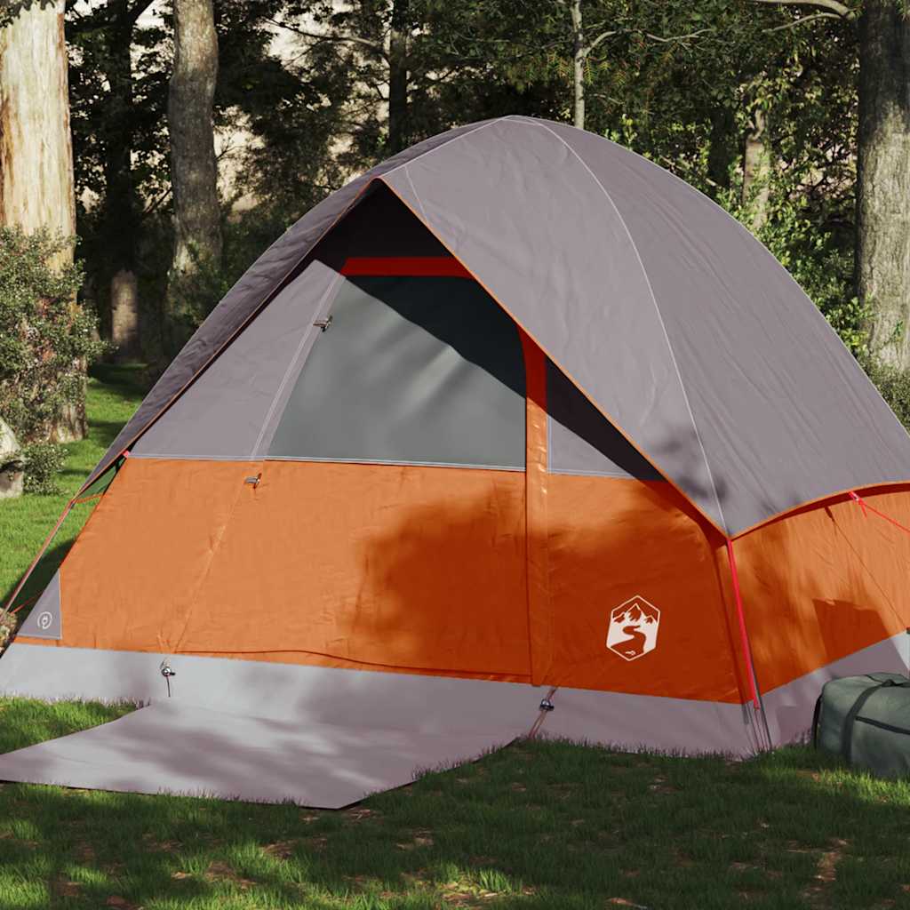 Tente dôme de camping vidaXL 4 personnes orange imperméable