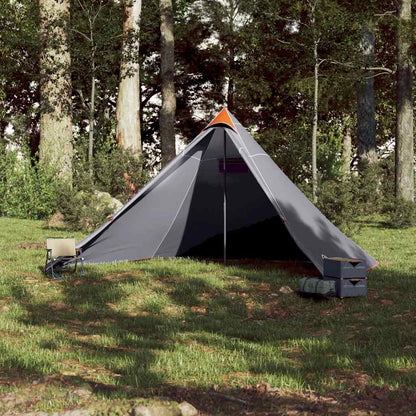 vidaXL Tipi-Familienzelt 7 Personen Grau und Orange Wasserdicht