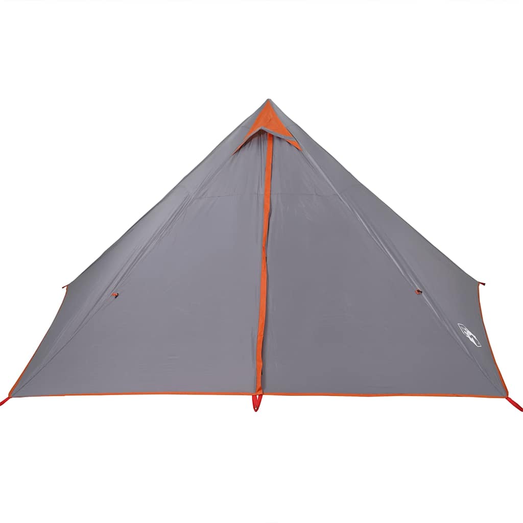 vidaXL Tipi-Familienzelt 7 Personen Grau und Orange Wasserdicht