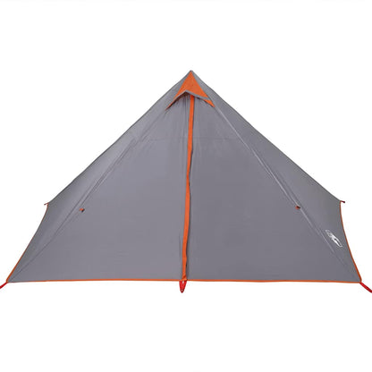 vidaXL Tipi-Familienzelt 7 Personen Grau und Orange Wasserdicht