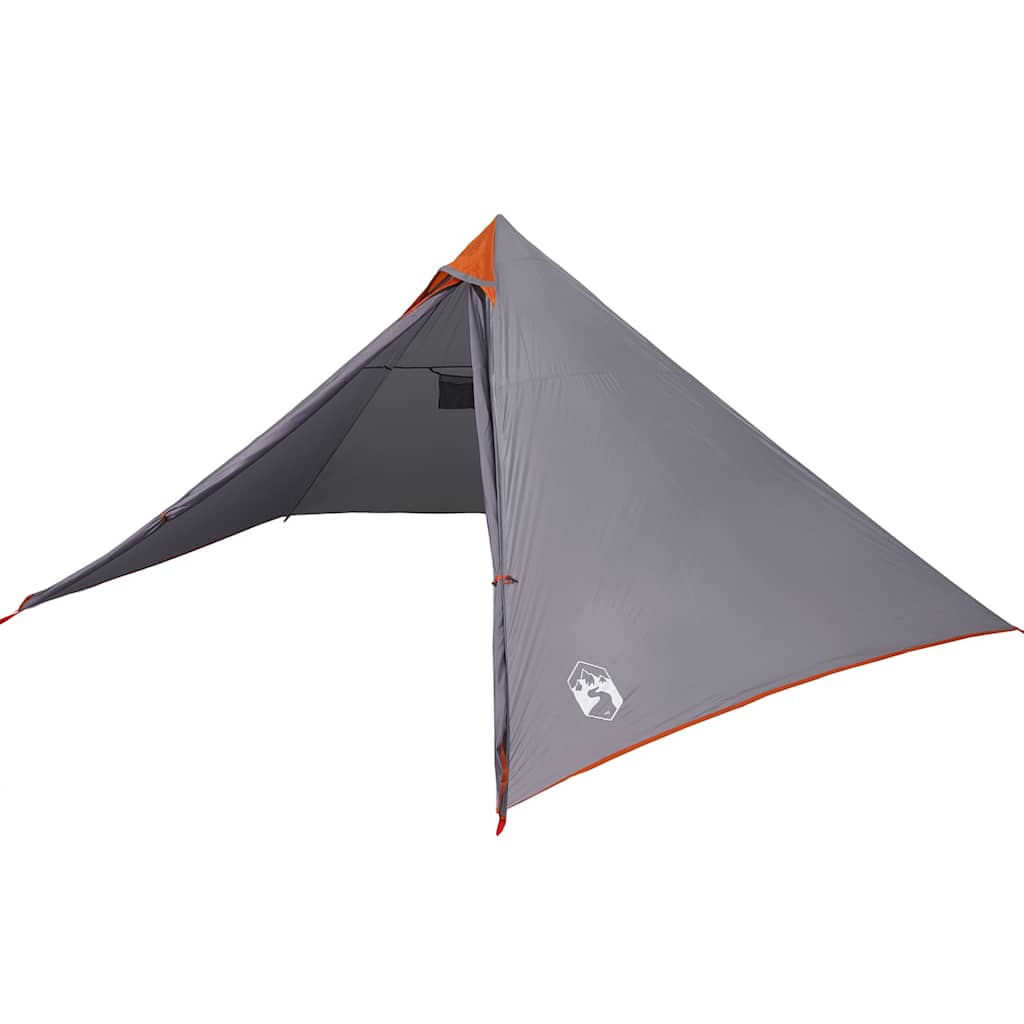 vidaXL Tipi-Familienzelt 7 Personen Grau und Orange Wasserdicht