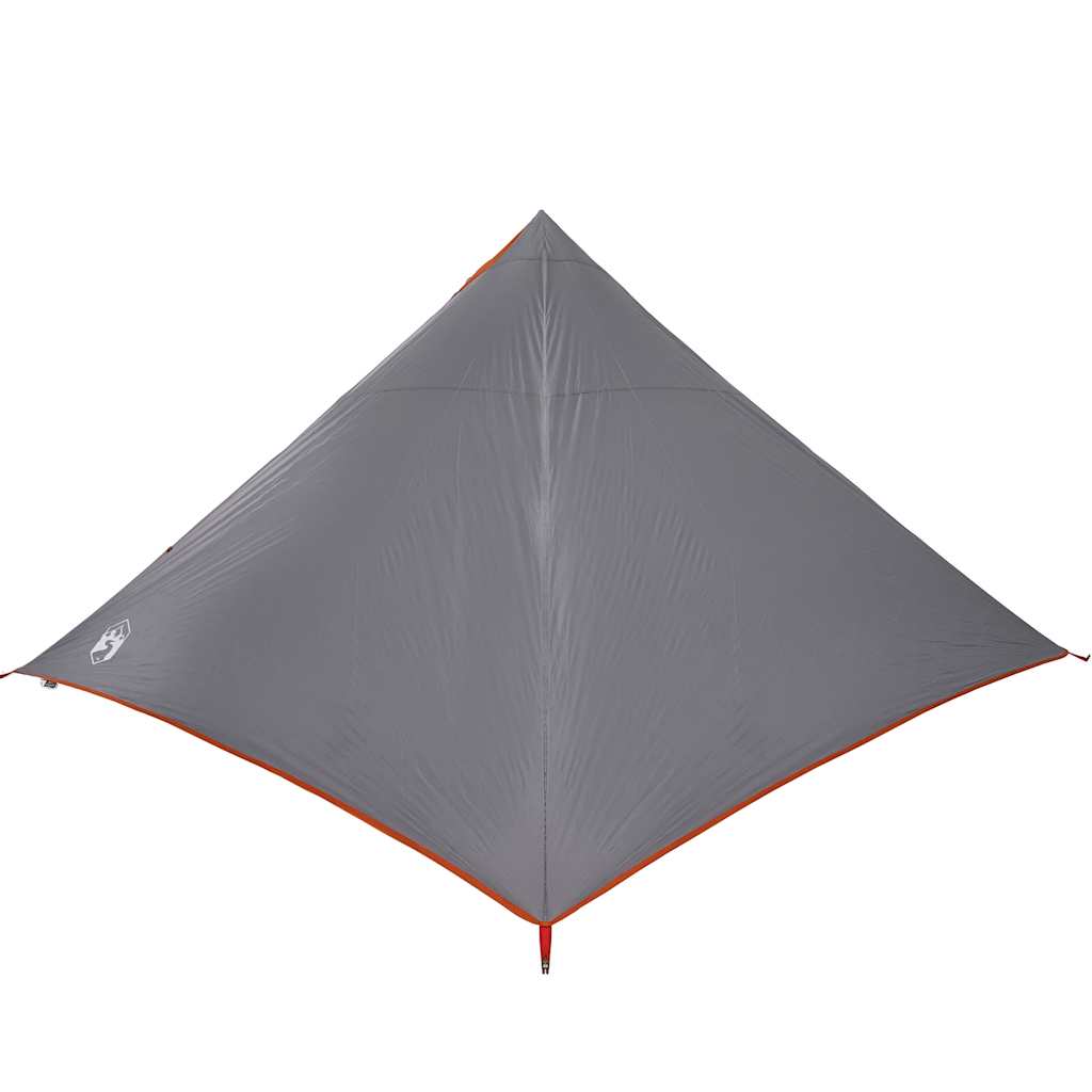 vidaXL Tipi-Familienzelt 7 Personen Grau und Orange Wasserdicht