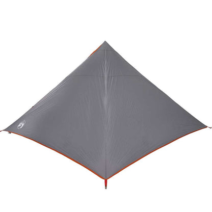 vidaXL Tipi-Familienzelt 7 Personen Grau und Orange Wasserdicht