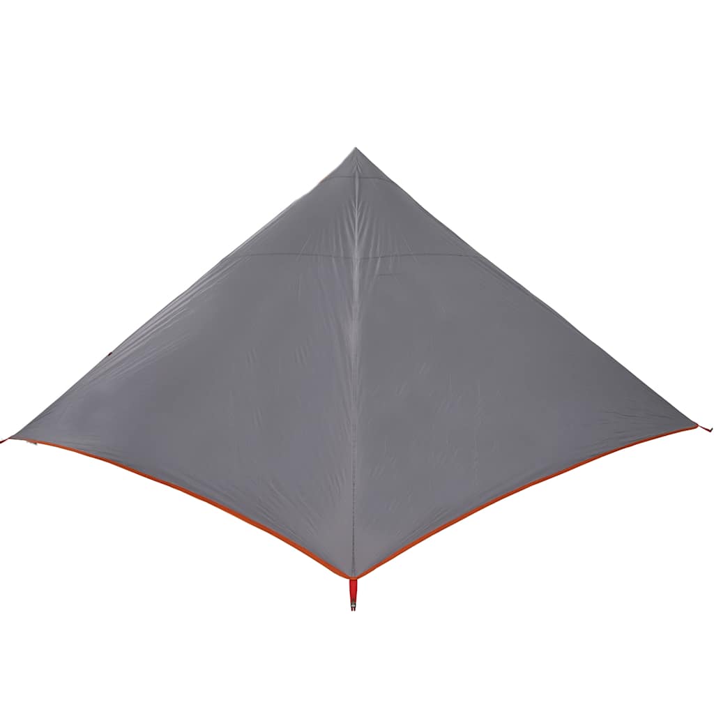 vidaXL Tipi-Familienzelt 7 Personen Grau und Orange Wasserdicht