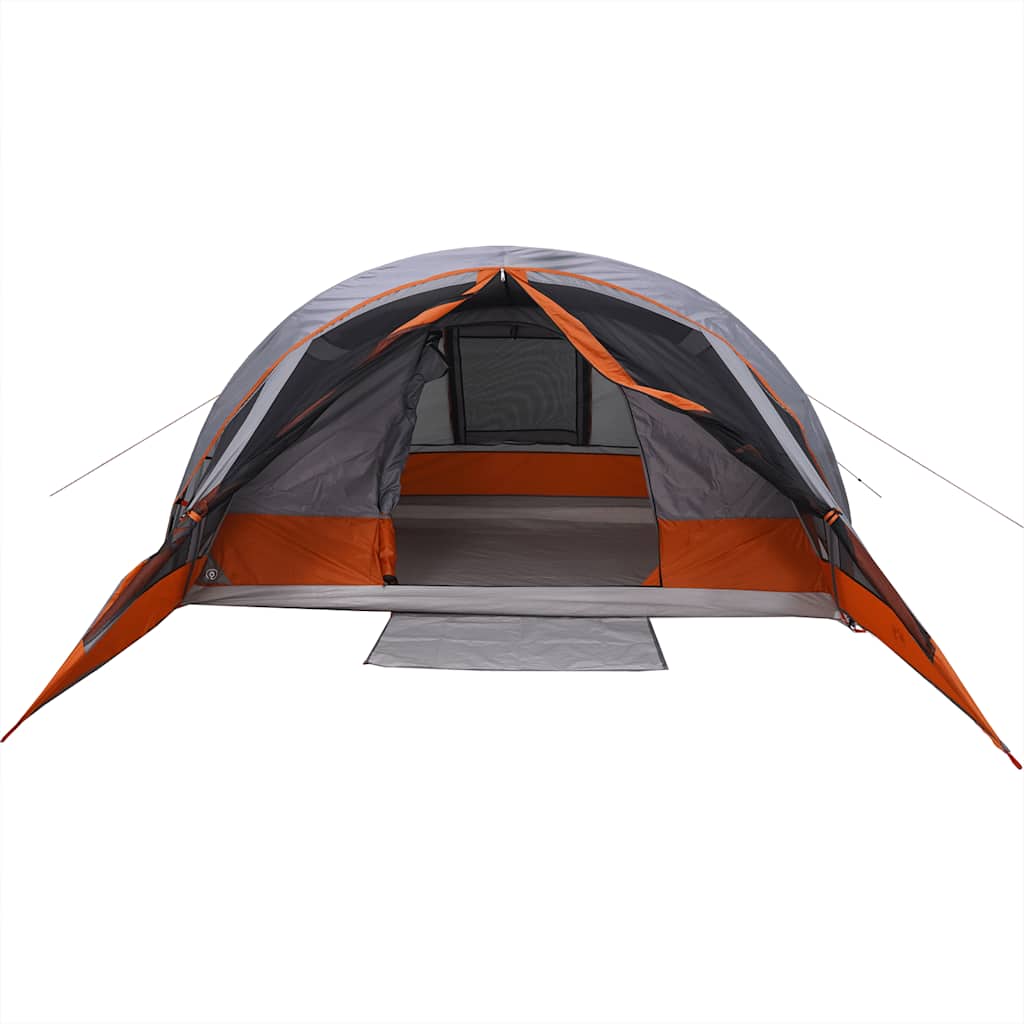 vidaXL Tente de camping 4 personnes Gris et orange Imperméable
