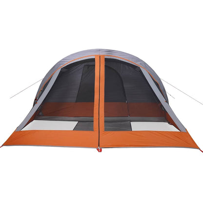 vidaXL Tente de camping 4 personnes Gris et orange Imperméable
