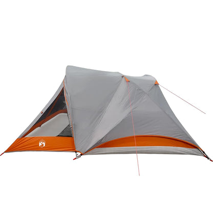 vidaXL Tente de camping 4 personnes Gris et orange Imperméable