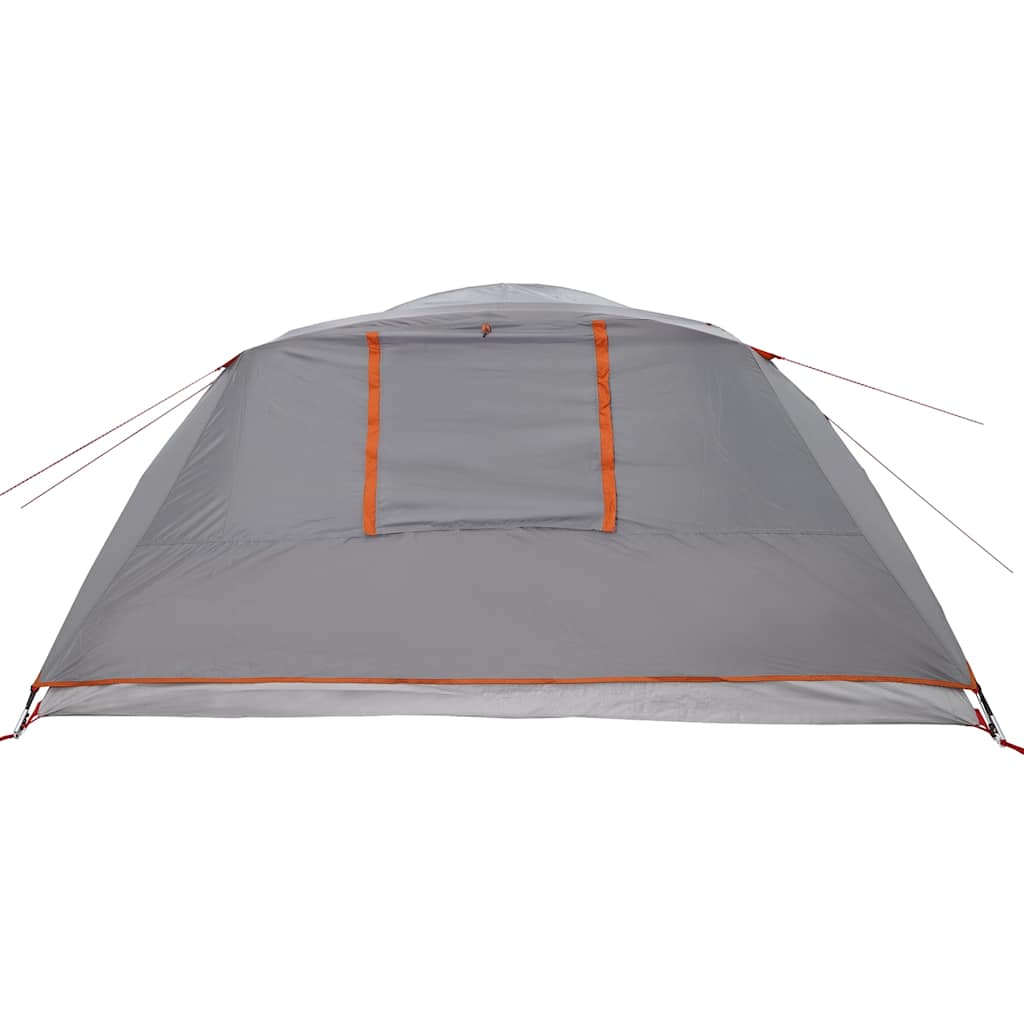 vidaXL Tente de camping 4 personnes Gris et orange Imperméable