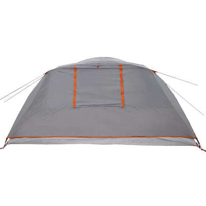 vidaXL Tente de camping 4 personnes Gris et orange Imperméable