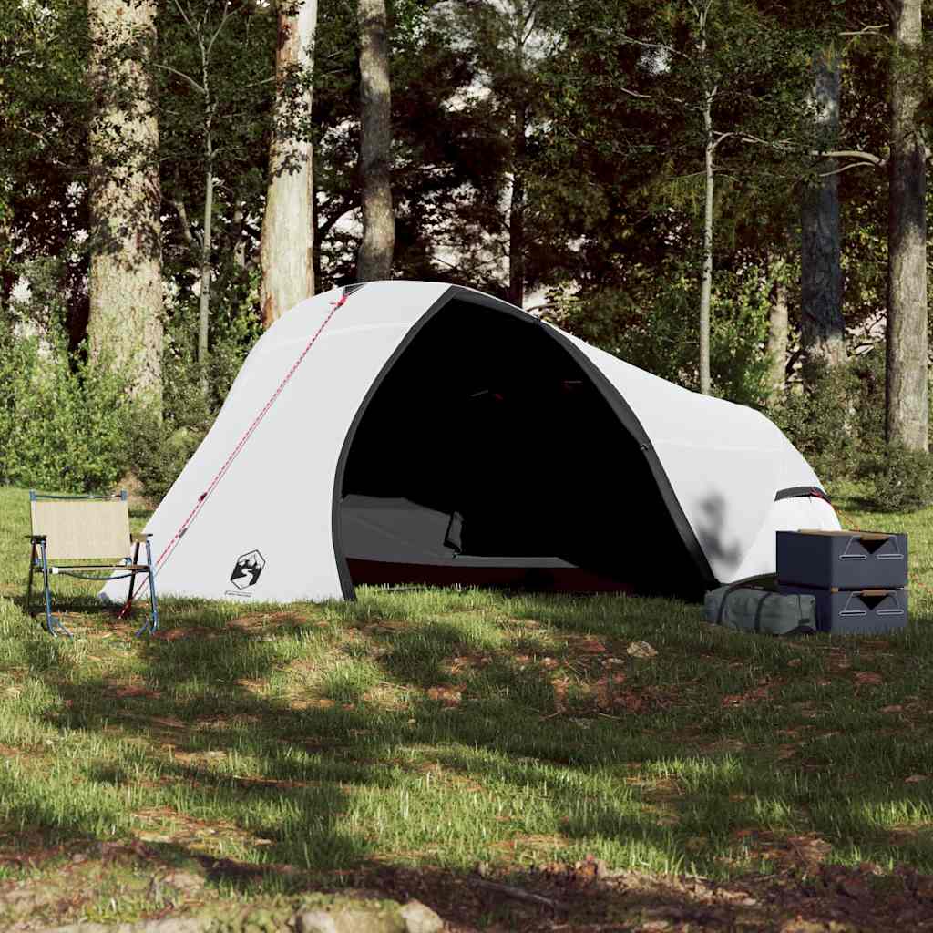 vidaXL Kuppel-Campingzelt 4 Personen Weiß Dunkel Wasserdicht