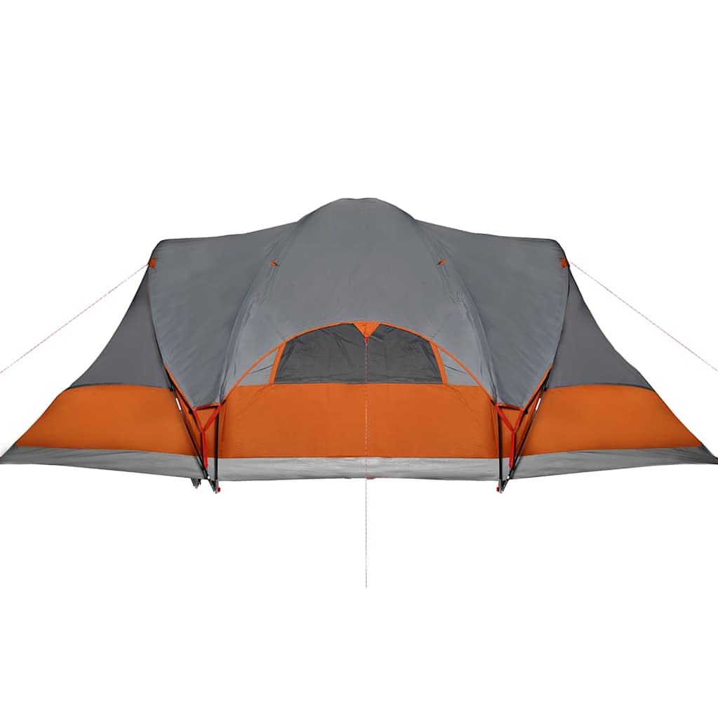 vidaXL Tipi-Familienzelt 8 Personen Grau und Orange Wasserdicht