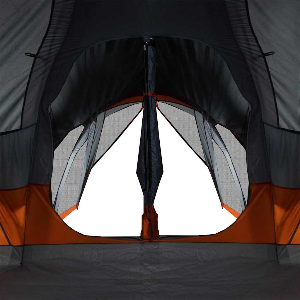 vidaXL Tipi-Familienzelt 8 Personen Grau und Orange Wasserdicht