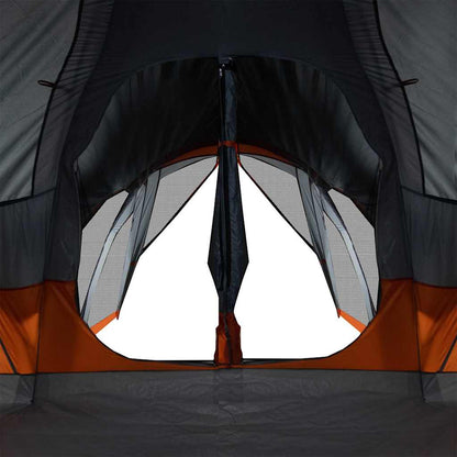 vidaXL Tipi-Familienzelt 8 Personen Grau und Orange Wasserdicht