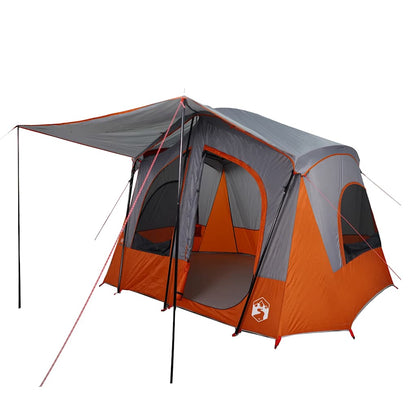 vidaXL Campingzelt 5 Personen Grau und Orange Wasserdicht