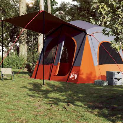 vidaXL Campingzelt 5 Personen Grau und Orange Wasserdicht