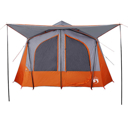 vidaXL Campingzelt 5 Personen Grau und Orange Wasserdicht