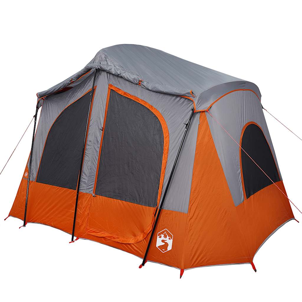 vidaXL Campingzelt 5 Personen Grau und Orange Wasserdicht