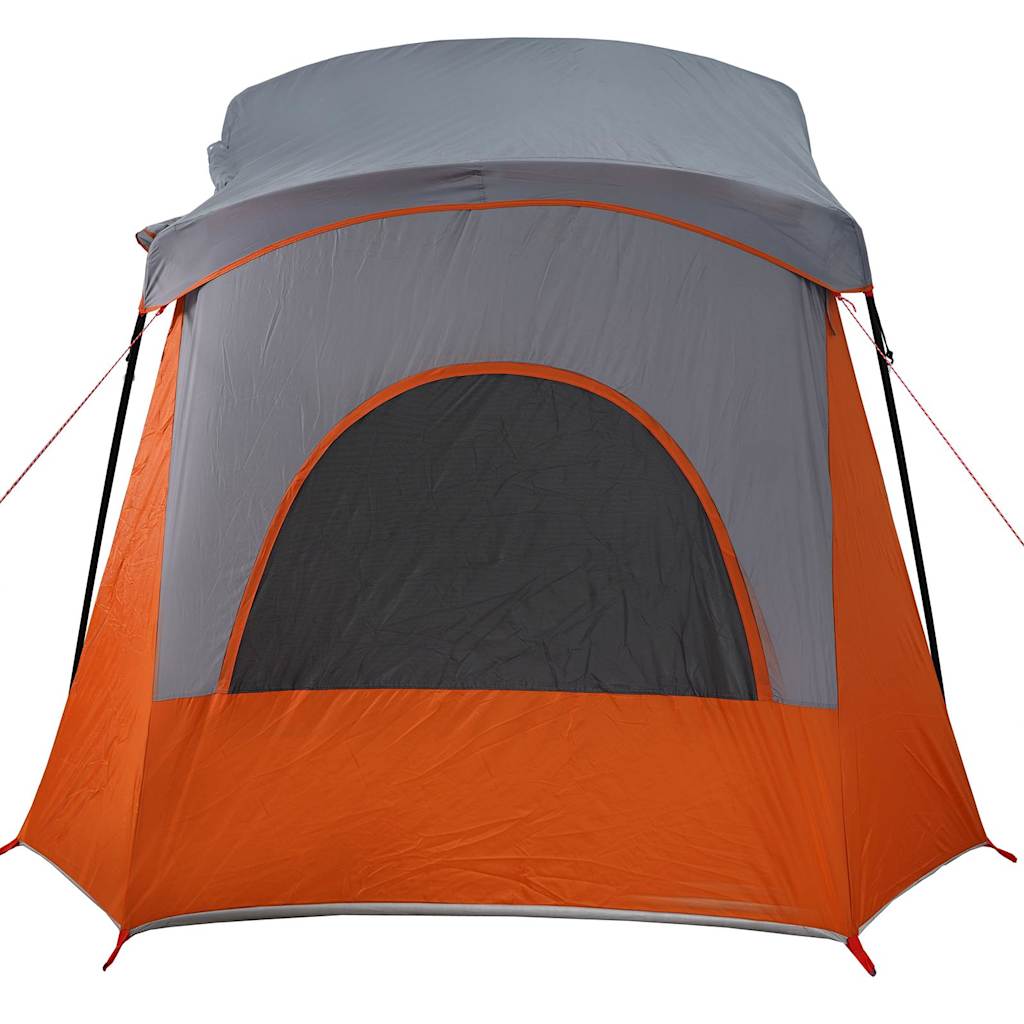 vidaXL Campingzelt 5 Personen Grau und Orange Wasserdicht