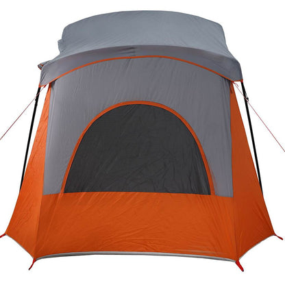vidaXL Campingzelt 5 Personen Grau und Orange Wasserdicht