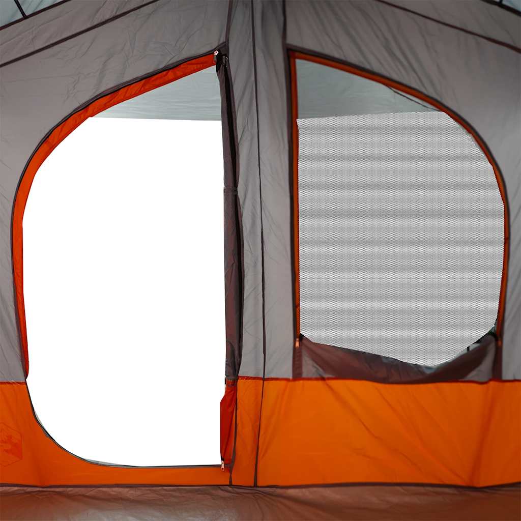 vidaXL Campingzelt 5 Personen Grau und Orange Wasserdicht