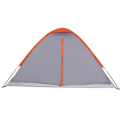 vidaXL Kuppel-Campingzelt 4 Personen Grau und Orange Wasserdicht