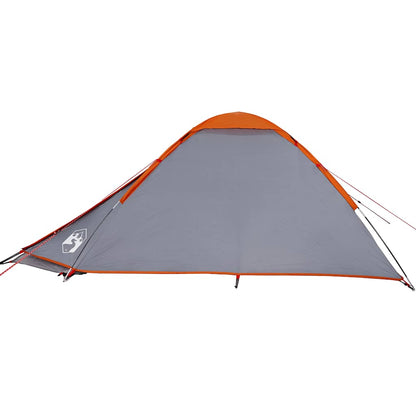 vidaXL Kuppel-Campingzelt 2 Personen Grau und Orange Wasserdicht