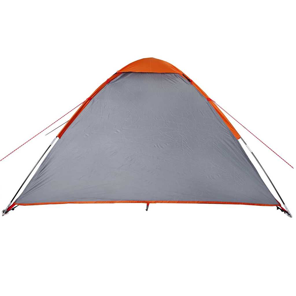 vidaXL Kuppel-Campingzelt 2 Personen Grau und Orange Wasserdicht