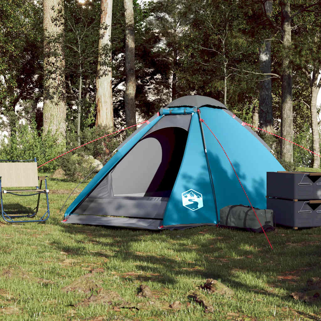 vidaXL Kuppel-Campingzelt 4 Personen Blau Wasserdicht
