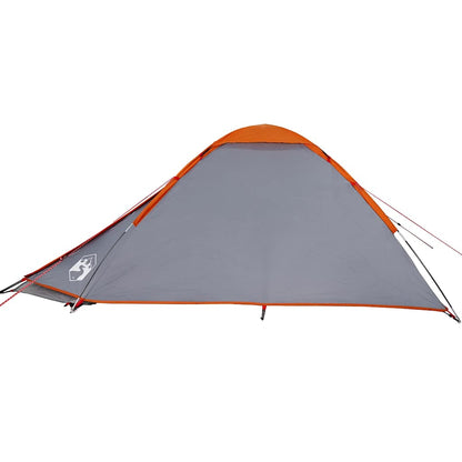 vidaXL Kuppel-Campingzelt 4 Personen Grau und Orange Wasserdicht