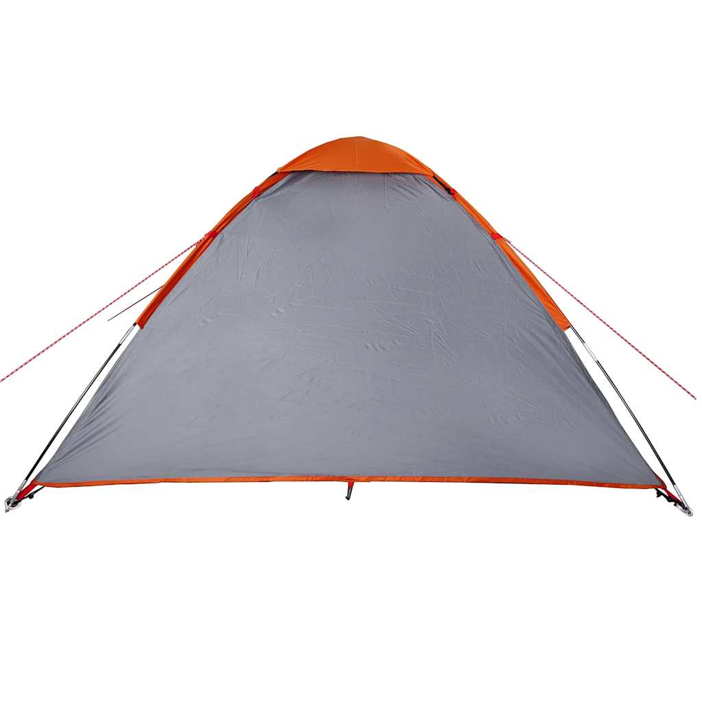 vidaXL Kuppel-Campingzelt 4 Personen Grau und Orange Wasserdicht