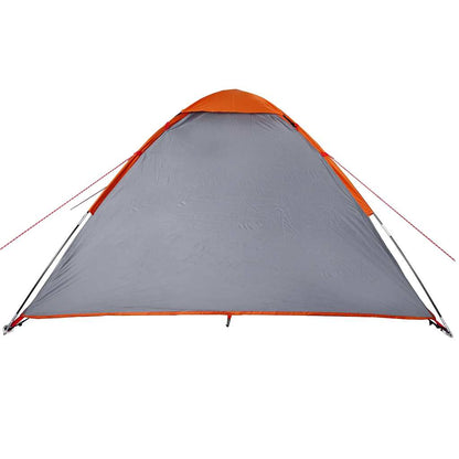 vidaXL Kuppel-Campingzelt 4 Personen Grau und Orange Wasserdicht