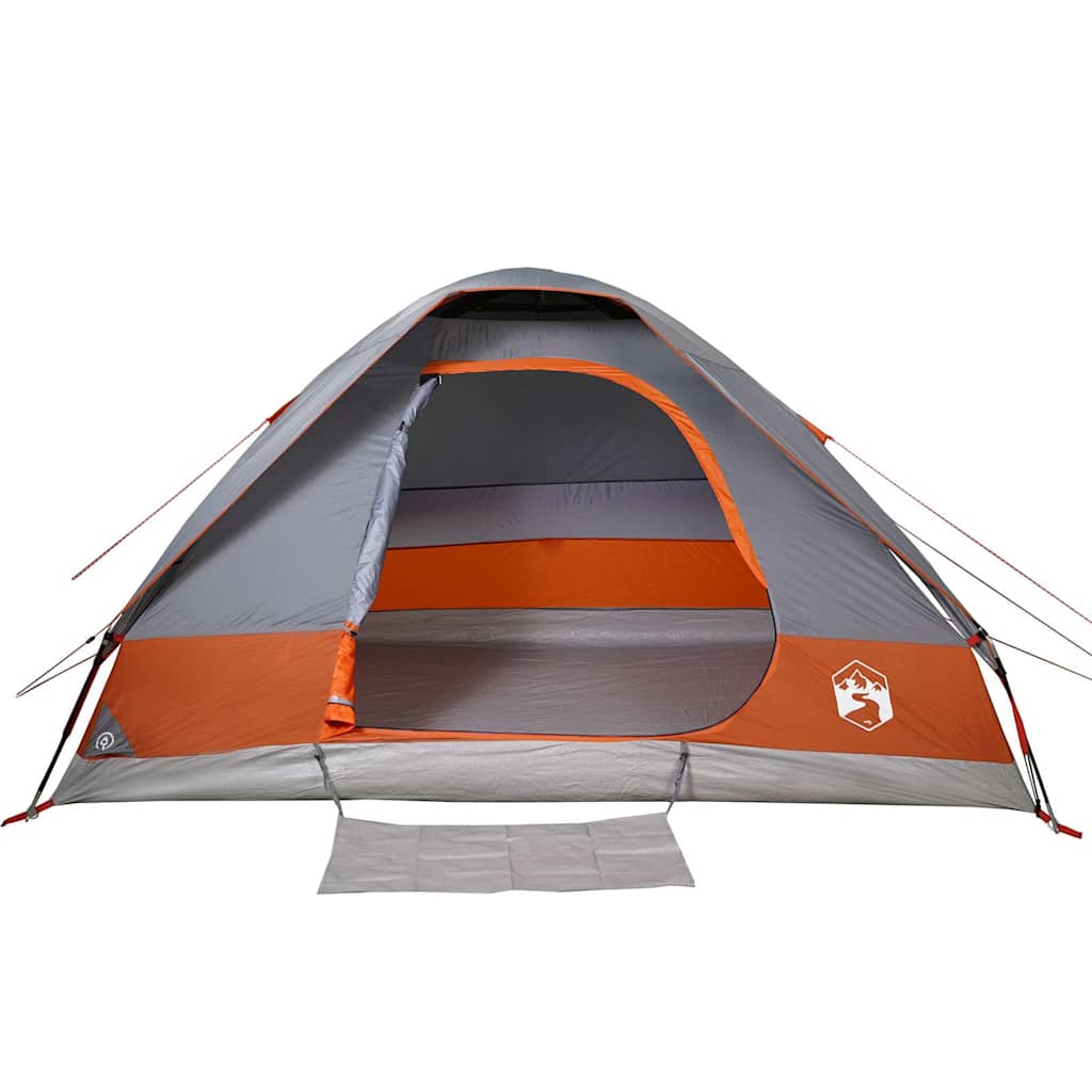 vidaXL Kuppel-Campingzelt 2 Personen Grau und Orange Wasserdicht