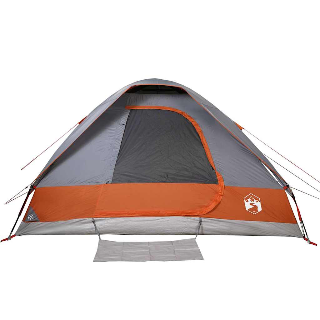 vidaXL Kuppel-Campingzelt 2 Personen Grau und Orange Wasserdicht