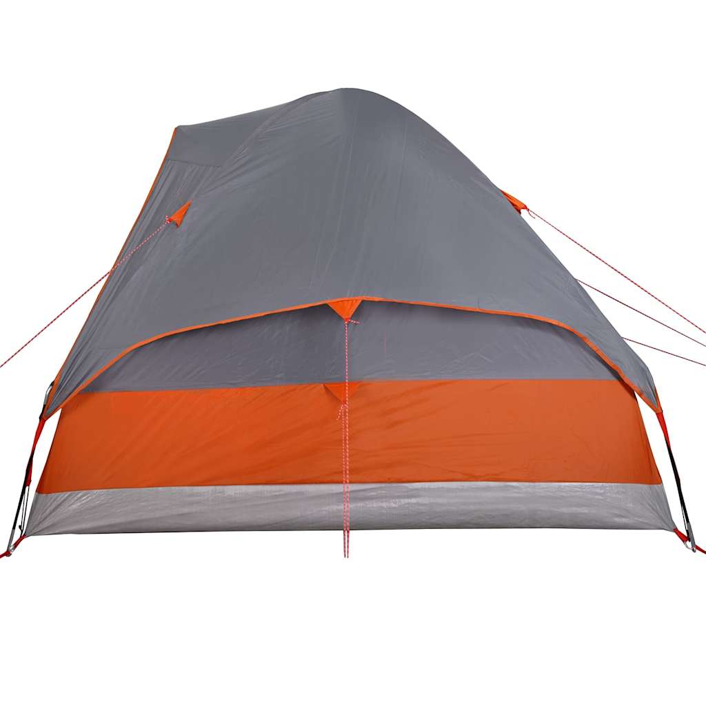 vidaXL Kuppel-Campingzelt 2 Personen Grau und Orange Wasserdicht
