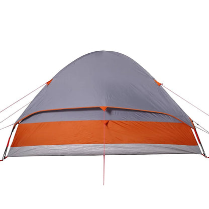 vidaXL Kuppel-Campingzelt 2 Personen Grau und Orange Wasserdicht