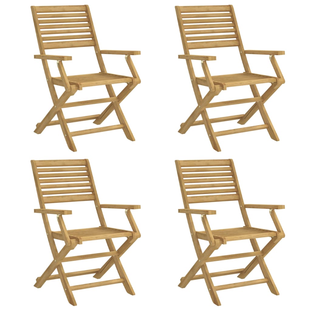 vidaXL Chaises de jardin pliables 4 pcs 54,5x61,5x86,5cm Bois d'acacia massif