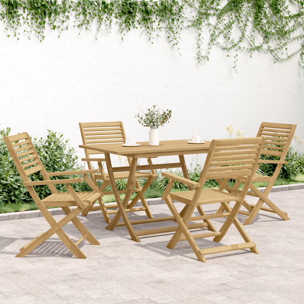 vidaXL Chaises de jardin pliables 4 pcs 54,5x61,5x86,5cm Bois d'acacia massif
