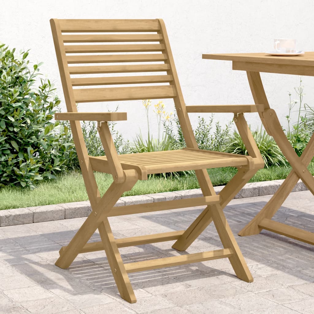 vidaXL Chaises de jardin pliables 4 pcs 54,5x61,5x86,5cm Bois d'acacia massif