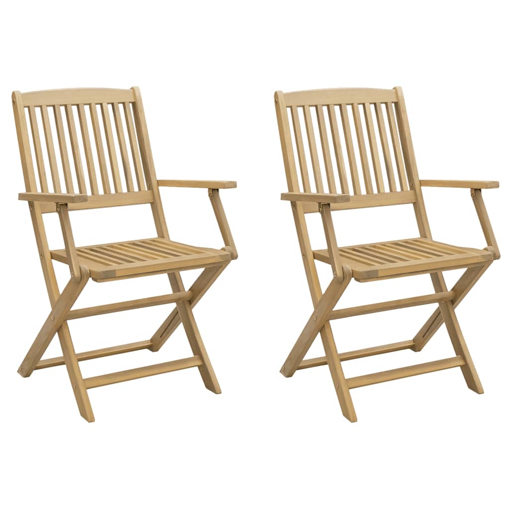 vidaXL Gartenstühle 2 Stk. Klappbar 54x61x88 cm Massivholz Akazie