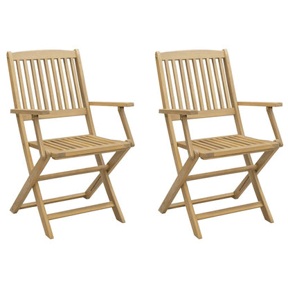 vidaXL Gartenstühle 2 Stk. Klappbar 54x61x88 cm Massivholz Akazie