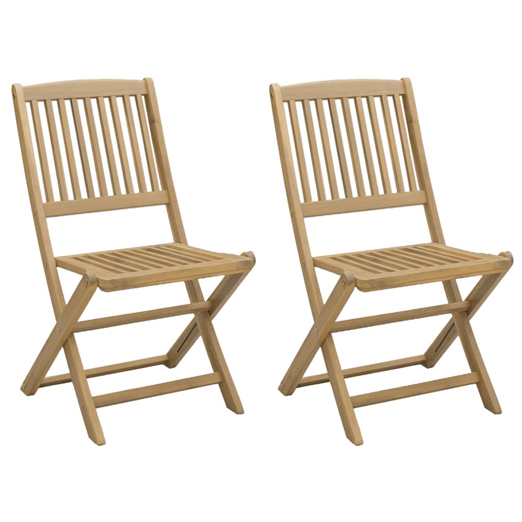 vidaXL Gartenstühle 2 Stk. Klappbar 44x50x88 cm Massivholz Akazie
