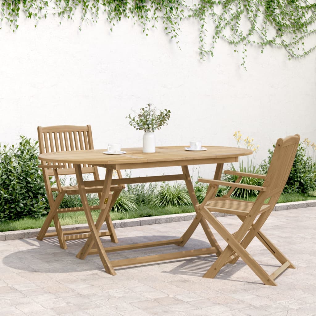 vidaXL Table de jardin pliable 160x85x75 cm Bois d'acacia massif