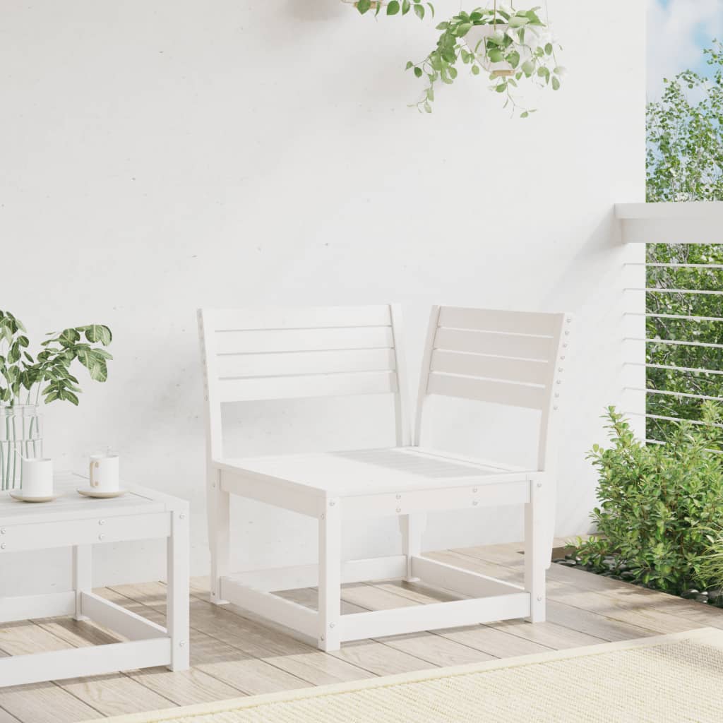 vidaXL Canapé d'angle de jardin blanc 73x73x78 cm Bois de pin massif