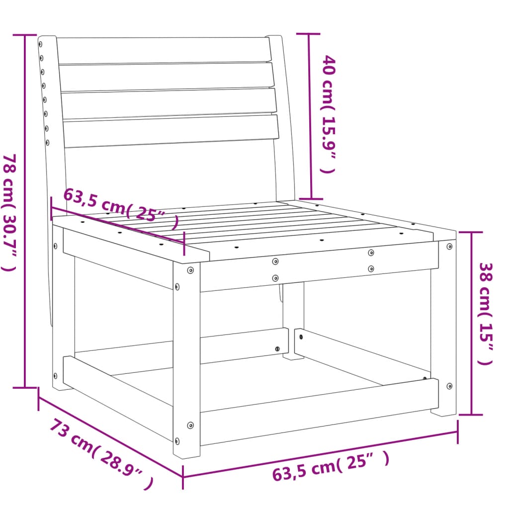 vidaXL Gartensofa Massivholz Kiefer