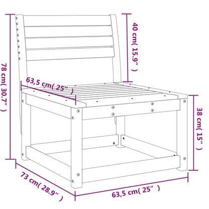 vidaXL Canapé de jardin marron cire en bois de pin massif