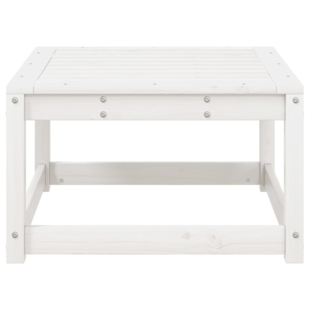 vidaXL Tabouret de jardin blanc en pin massif
