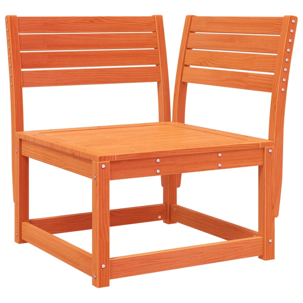 vidaXL Garten-Ecksofa mit Kissen Wachsbraun Massivholz Kiefer