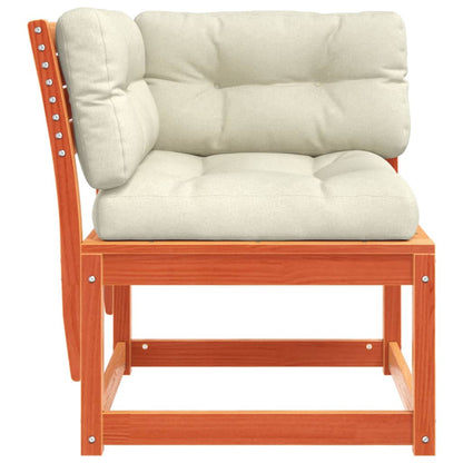 vidaXL Garten-Ecksofa mit Kissen Wachsbraun Massivholz Kiefer
