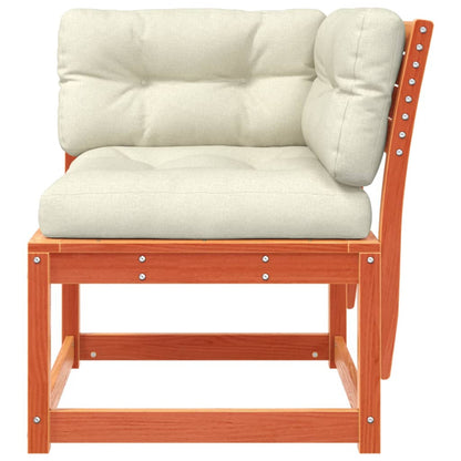 vidaXL Garten-Ecksofa mit Kissen Wachsbraun Massivholz Kiefer